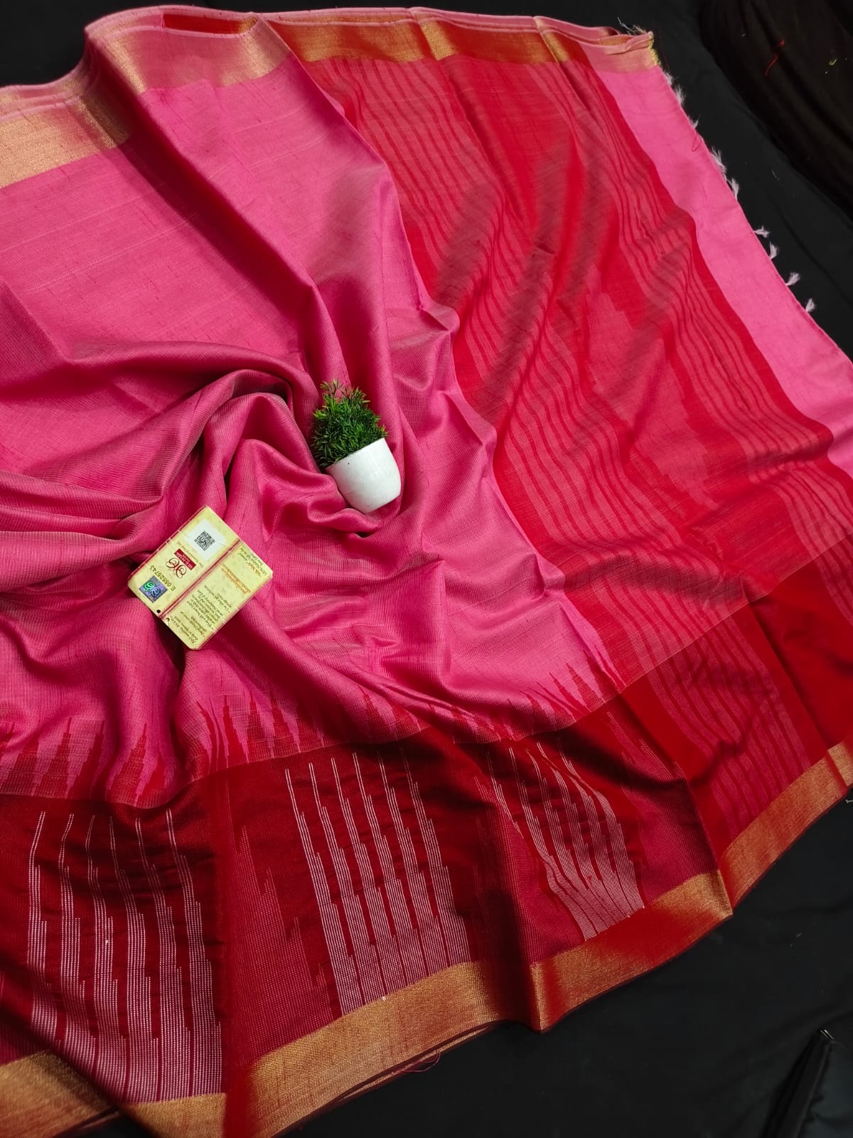 Handloom Raw Silk Saree - Black
